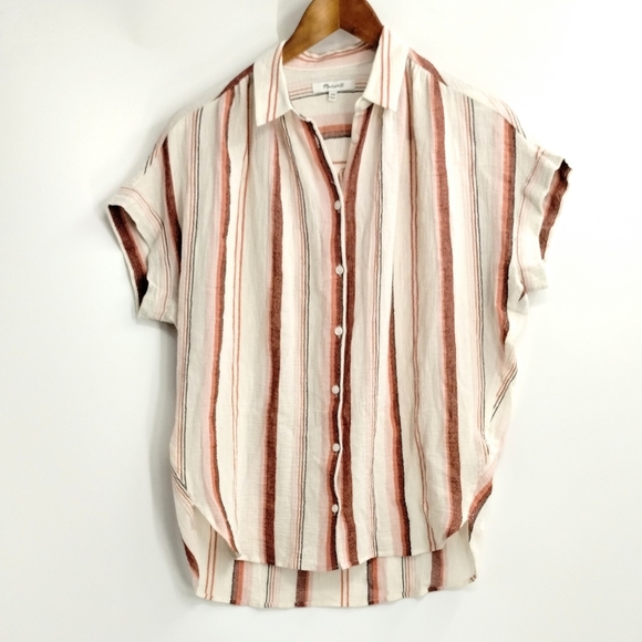 Madewell‎ Central Shirt White Albee Striped Cotton - Picture 2 of 14